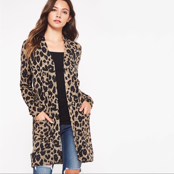 Soft Cozy Leopard Print Long Cardigan - Picture 4 of 7